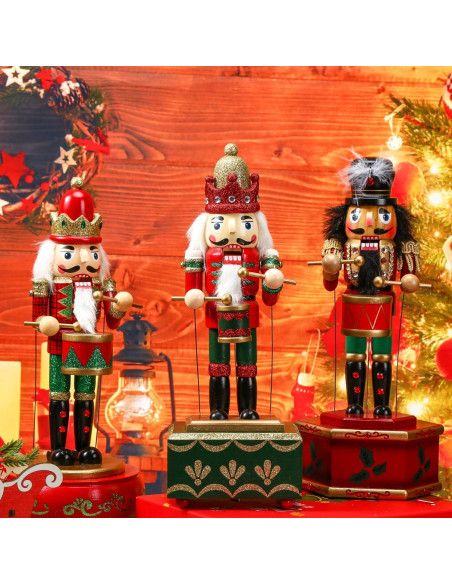 Caja Musical Cascanueces Soaoo 3 Piezas Madera Decorativa