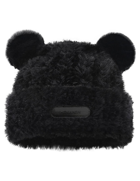 Gorro de Oso Peludo HENWASAI para Mujeres - Piel Sintética Cálido