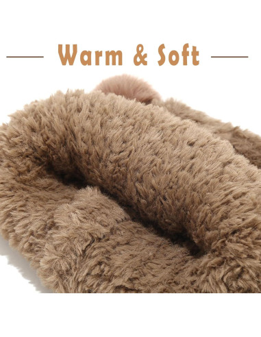 Gorro de Oso Peludo HENWASAI para Mujeres - Piel Sintética Cálido