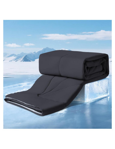 Edredón Refrigerante Elegear Individual 150x200 cm Negro/Gris