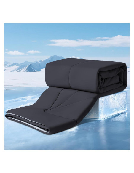 Edredón Refrigerante Elegear Individual 150x200 cm Negro/Gris