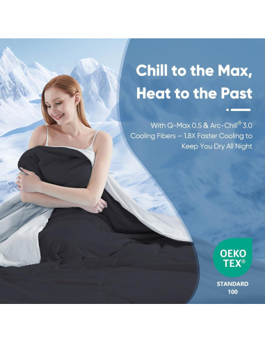 Edredón Refrigerante Elegear Individual 150x200 cm Negro/Gris