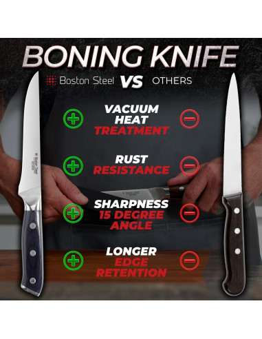 Cuchillo de Deshuesar Boston Steel 15.24 cm Acero Inoxidable