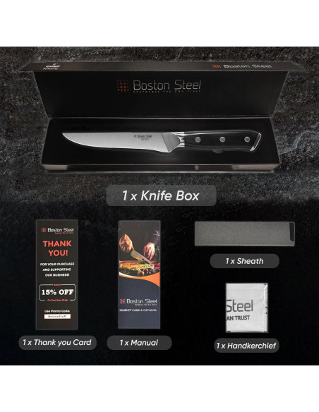 Cuchillo de Deshuesar Boston Steel 15.24 cm Acero Inoxidable