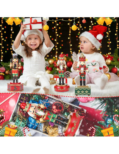 Caja Musical Cascanueces Soaoo 3 Piezas Madera Decorativa