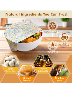 Envolturas de Cera de Abeja Lyvhoris - 9 Piezas Reutilizables 2