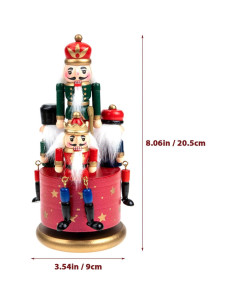 Caja de Música Cascanueces ABOOFAN 20.5x9x9cm Roja 2