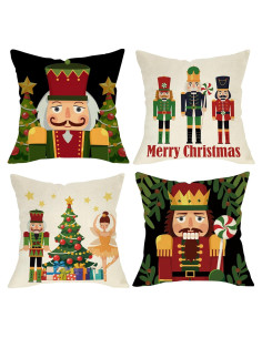 Funda de Cojín Decorativa Navidad Fjfz 16x16 cm Pack de 4