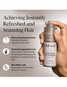 Champú Seco Voluminizador Kitsch 28g - Sin Residuos, Tinte Oscuro 2