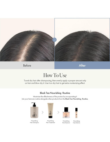 Esencia Capilar Nutritiva Welcos Té Negro 50ml - Brillo y Fuerza