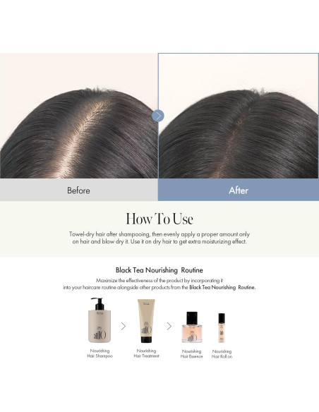 Esencia Capilar Nutritiva Welcos Té Negro 50ml - Brillo y Fuerza