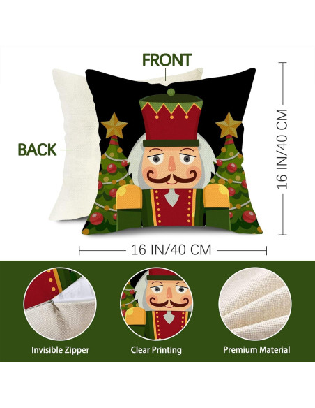 Funda de Cojín Decorativa Navidad Fjfz 16x16 cm Pack de 4