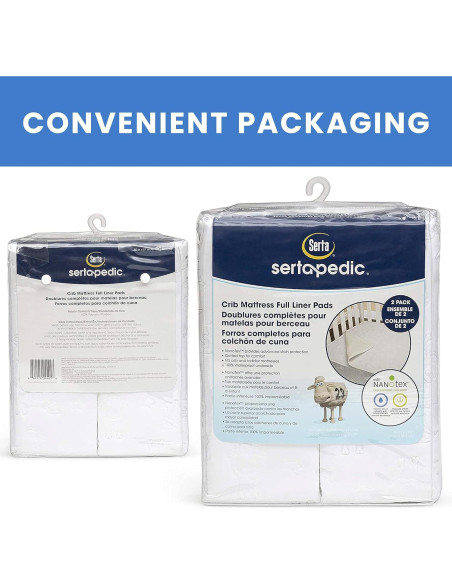 Almohadillas para Cuna Serta Sertapedic 127x68.58 cm - Paquete de 2