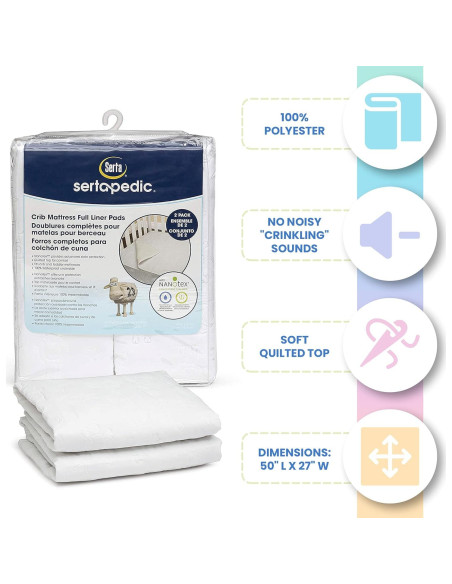 Almohadillas para Cuna Serta Sertapedic 127x68.58 cm - Paquete de 2