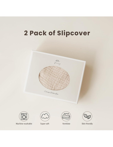 Cubierta para Lounger de Bebé Konssy 2 Pack 100% Algodón Rosa