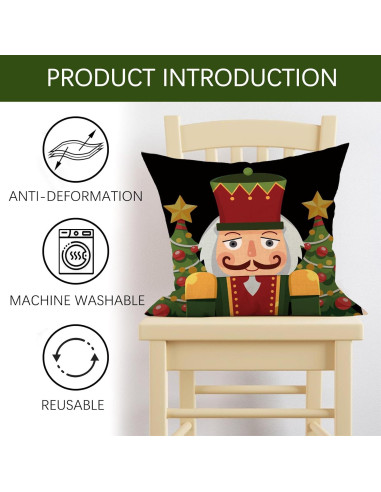 Funda de Cojín Decorativa Navidad Fjfz 16x16 cm Pack de 4