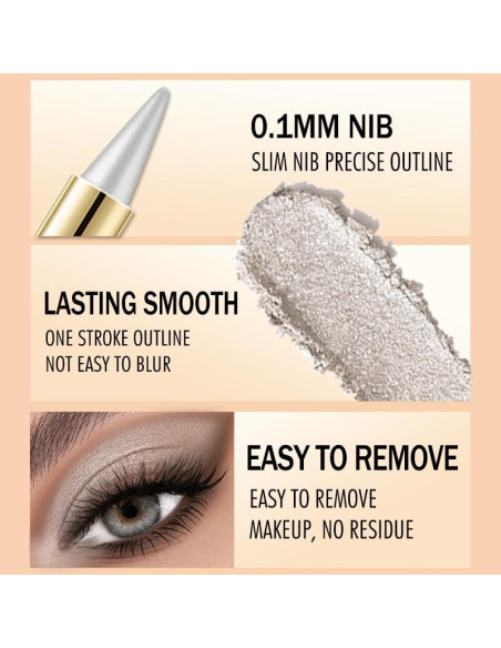 Delineador de Ojos Negro Goth BANGFENG 2 Pcs Impermeable