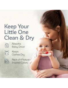 Baberos de Muselina KiddyCare para Bebés 0-6 Meses - Pack 4 2