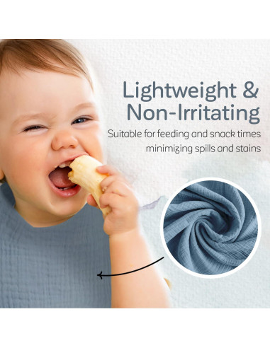 Baberos de Muselina KiddyCare para Bebés 0-6 Meses - Pack 4