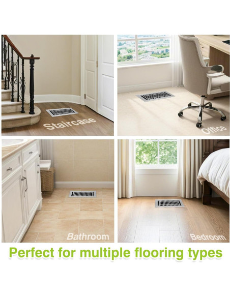 Rejilla de Piso Naiture de Acero Inoxidable 4x10" Negra Rejilla de Piso Naiture de Acero Inoxidable 4x10" Negra