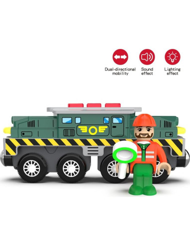 Locomotora de Batería HYPERLIVING con Sonido y Luz - Juguete de Tren