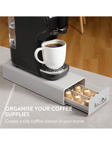 Soporte para cápsulas de café Navaris Gris - Organizador compacto