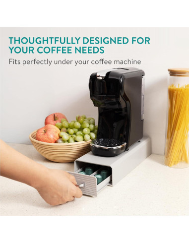 Soporte para cápsulas de café Navaris Gris - Organizador compacto