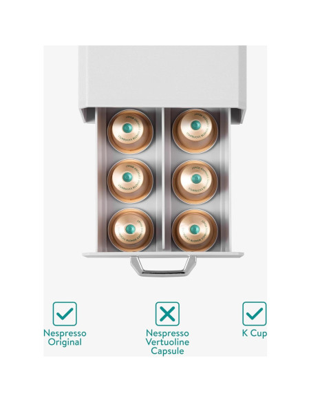 Soporte para cápsulas de café Navaris Gris - Organizador compacto