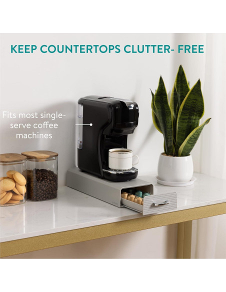 Soporte para cápsulas de café Navaris Gris - Organizador compacto