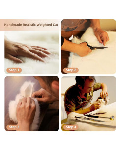 Gato de Peluche con Peso Chongker Negro 1.5KG Realista 2