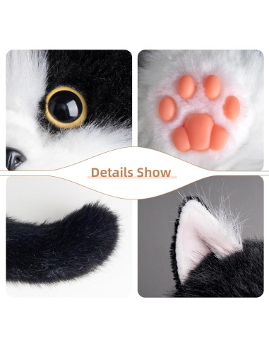 Gato de Peluche con Peso Chongker Negro 1.5KG Realista