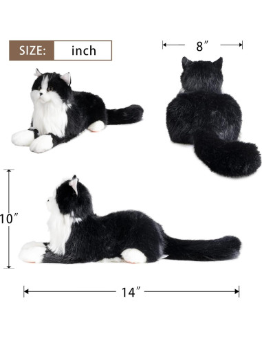 Gato de Peluche con Peso Chongker Negro 1.5KG Realista