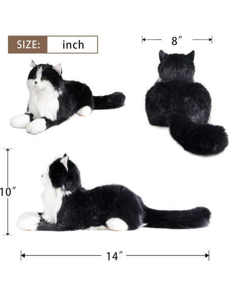 Gato de Peluche con Peso Chongker Negro 1.5KG Realista Gato de Peluche con Peso Chongker Negro 1.5KG Realista