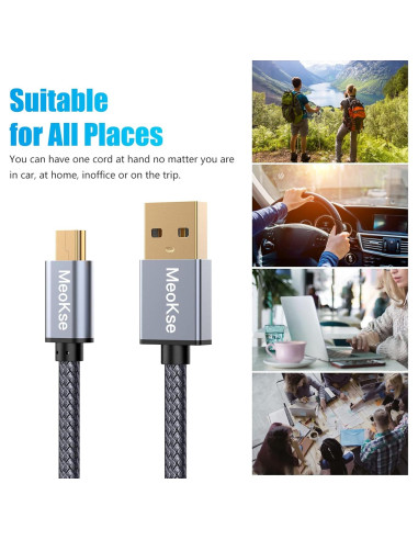 Cable USB Mini-B Meokse 6M Alta Velocidad 480Mbps