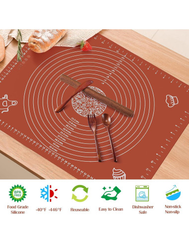 Juego de Tapetes de Silicona Leedylove 50.8x40.6cm para Hornear