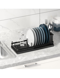 Escurridor de Platos Compacto CHLORYARD con Alfombrilla de Silicona 2