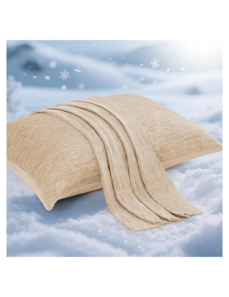 Funda de Almohada Refrigerante Elegear Estándar 20x66 cm Beige