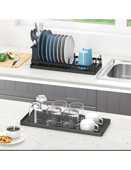 Escurridor de Platos Compacto CHLORYARD con Alfombrilla de Silicona