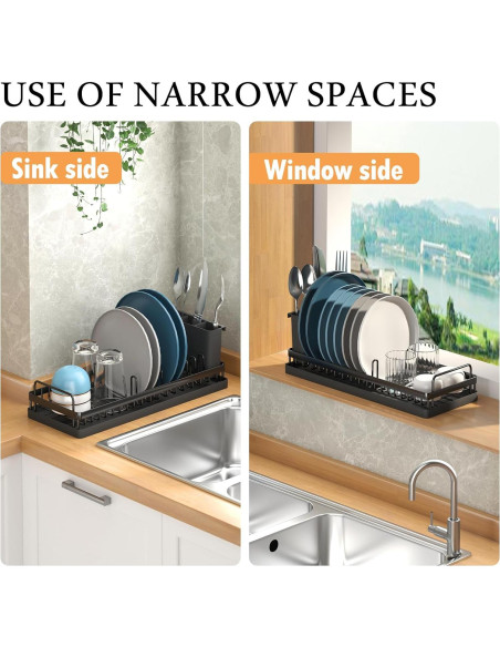 Escurridor de Platos Compacto CHLORYARD con Alfombrilla de Silicona