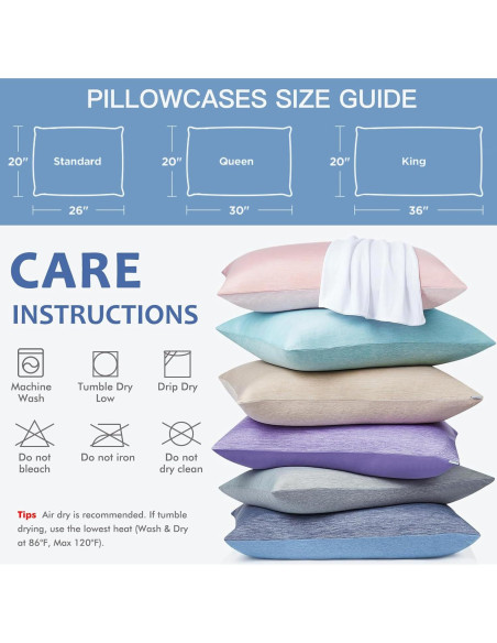 Funda de Almohada Refrigerante Elegear Estándar 20x66 cm Beige