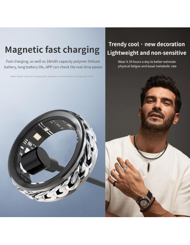 Anillo Inteligente Cnbro JYV5 Negro Monitor de Salud