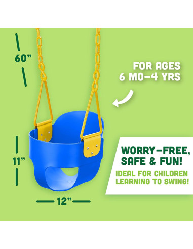 Columpio de Cubo Deluxe Productos Squirrel para Niños - Azul