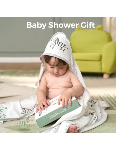 Toalla con Capucha para Bebé Momcozy 89x89 cm Suave y Absorbente