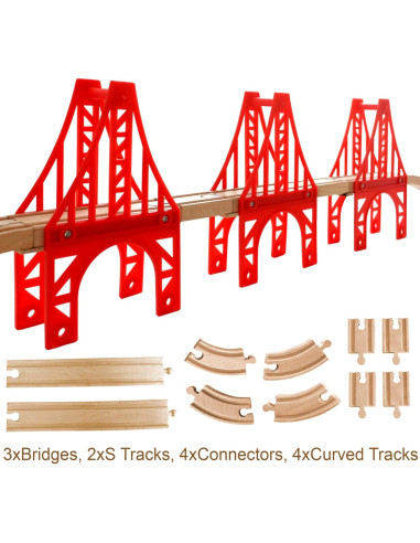 Puentes de tren de madera S.Z.S - 3 puentes colgantes y pistas