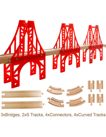 Puentes de tren de madera S.Z.S - 3 puentes colgantes y pistas