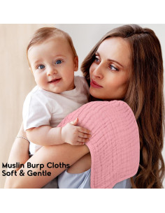 Paños de Eructo de Muselina Unnivoll 100% Algodón 12 Piezas 2