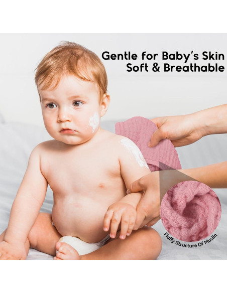 Paños de Eructo de Muselina Unnivoll 100% Algodón 12 Piezas Paños de Eructo de Muselina Unnivoll 100% Algodón 12 Piezas