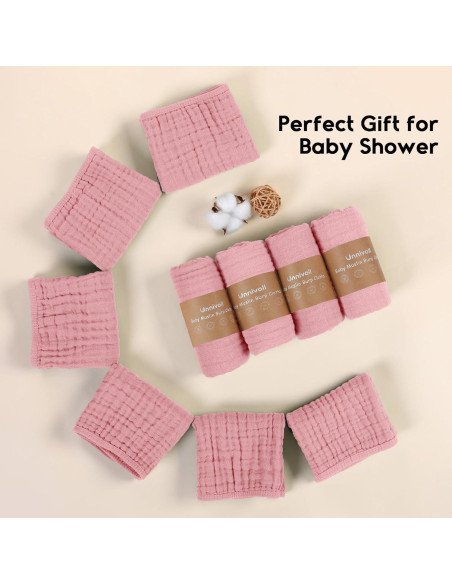 Paños de Eructo de Muselina Unnivoll 100% Algodón 12 Piezas Paños de Eructo de Muselina Unnivoll 100% Algodón 12 Piezas