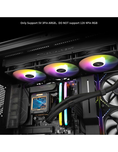 Enfriador AIO Thermalright FW360 Negro ARGB 360mm con Pantalla LCD