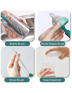 Juego de Cepillos para Biberones WHNL con Soporte Plegable 2